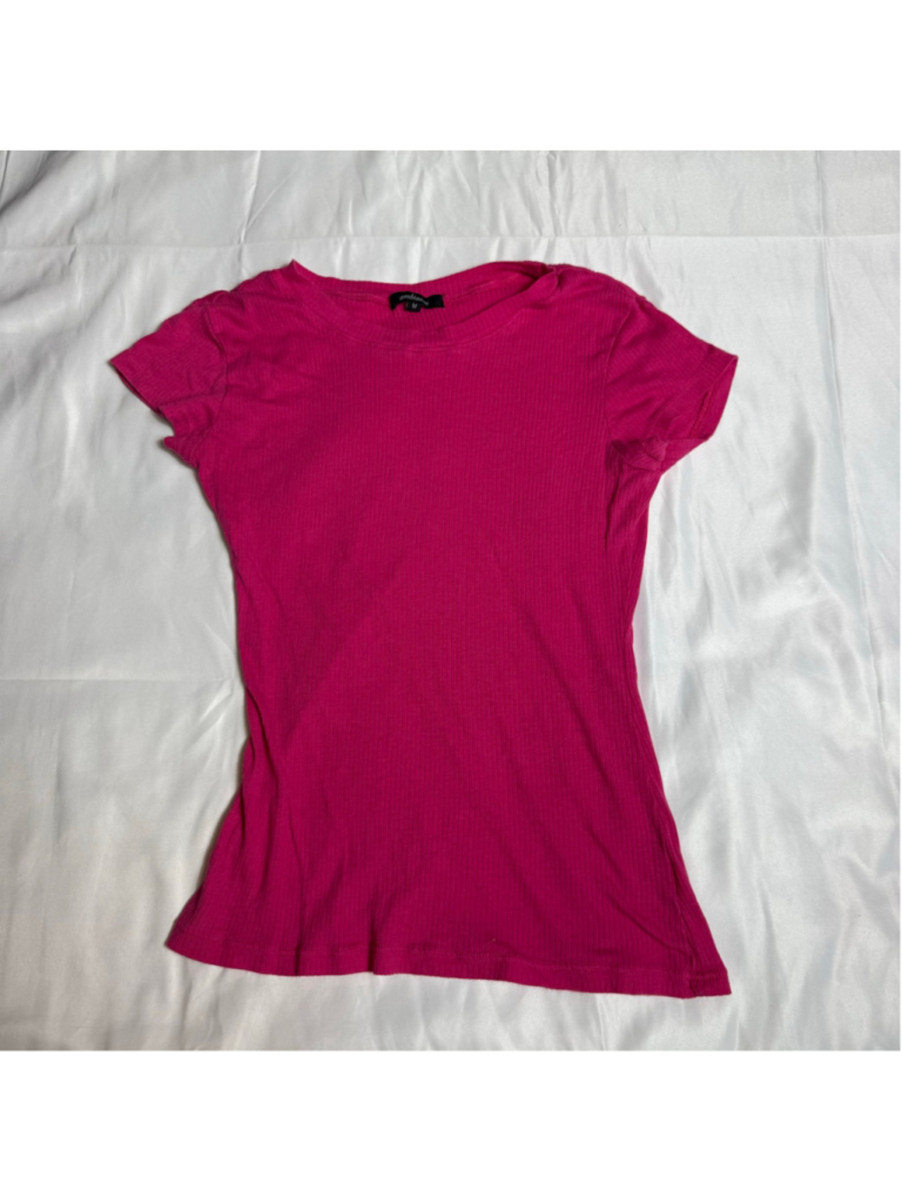 Women's Ambiance Ribbed Short Sleeve Tee Pink Size M